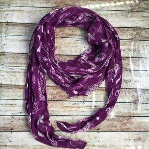 Purple and White Skull Crossbones Scarf